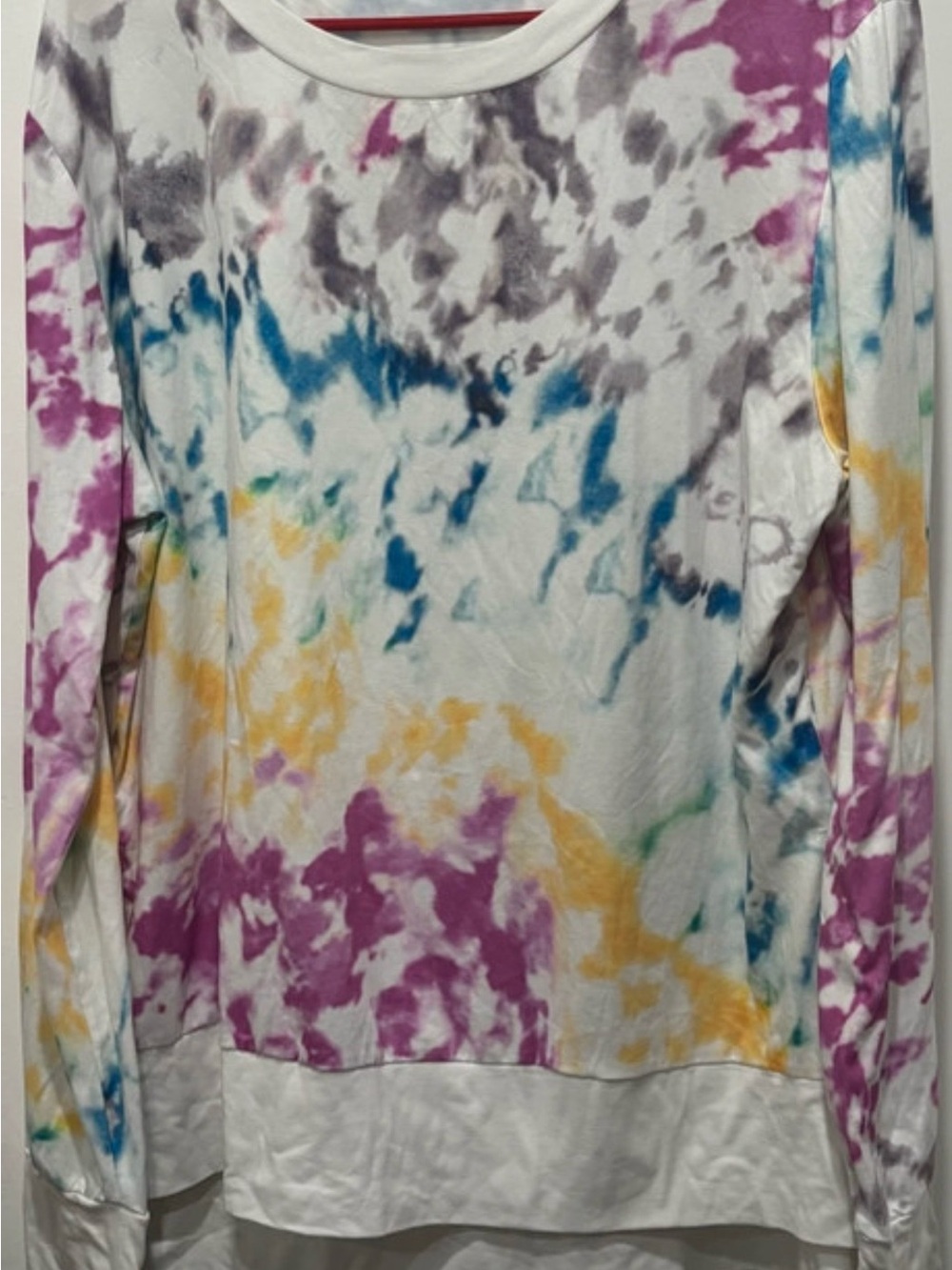 Camisa Colorful Tie Dye Long Sleeve Sweatshirt Top Size XL